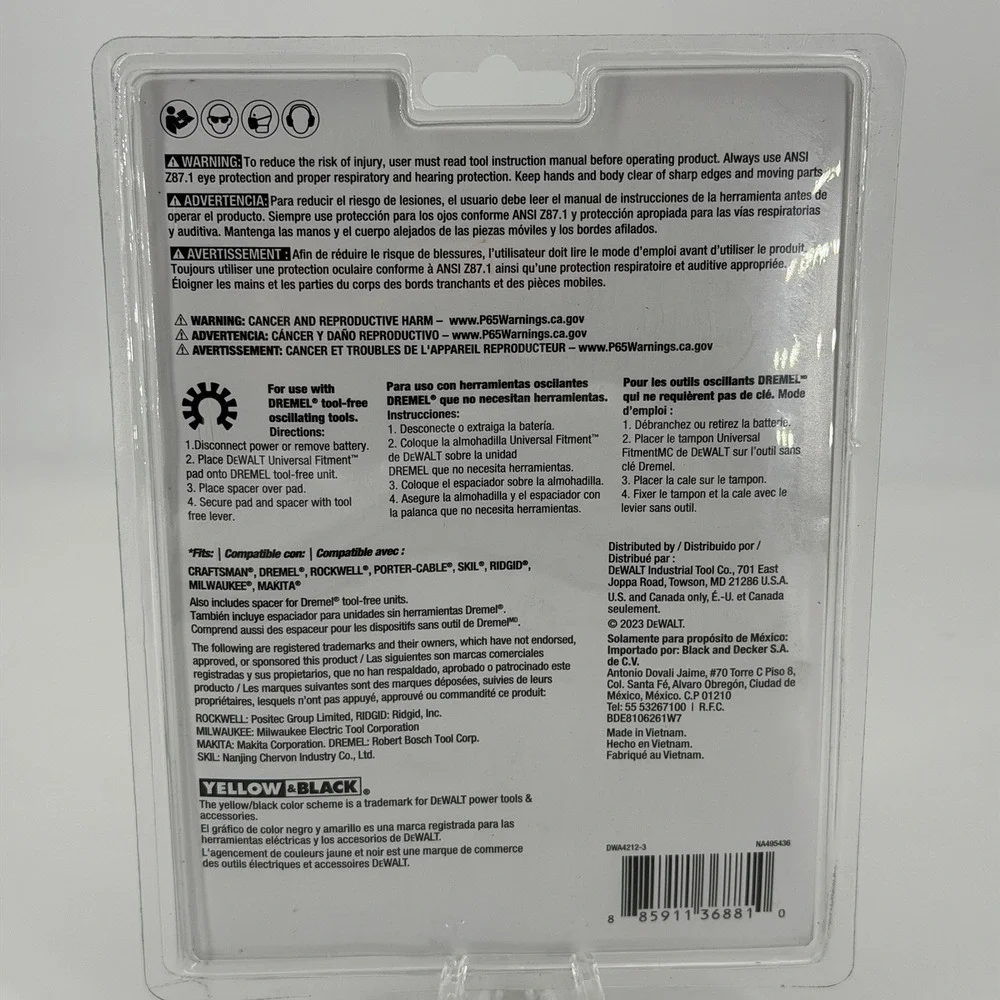 Dewalt 3 Pack Of Oscillating Bi-Metal Blades DWA4212-3 -  NEW SEALED FREE SHIP